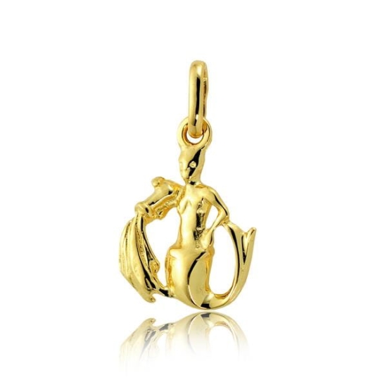 Złota zawieszka zodiak wodnik