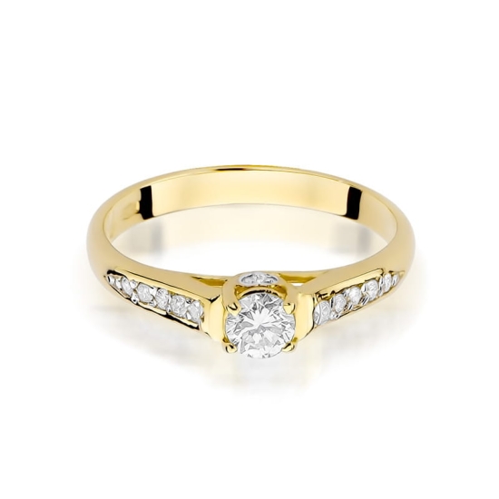 Pierścionek Diament 0,23ct żółte złoto