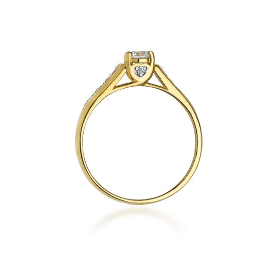 Pierścionek Diament 0,23ct żółte złoto
