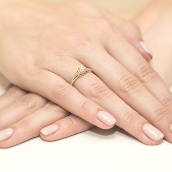 Pierścionek Diament 0,23ct żółte złoto