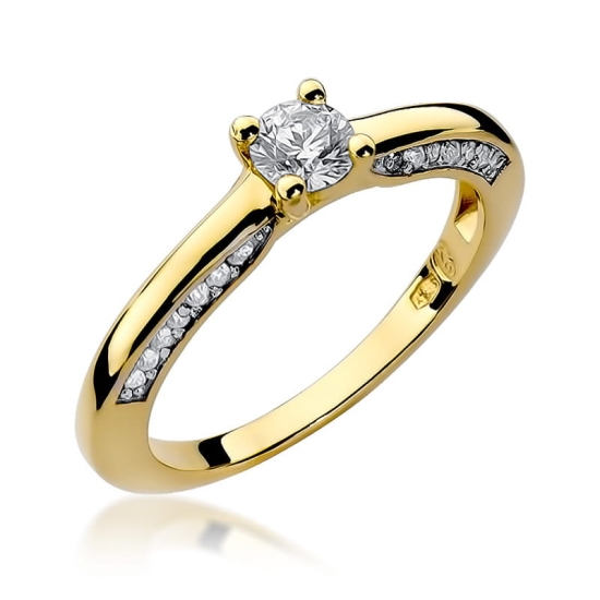 Pierścionek Diament 0,30ct żółte złoto