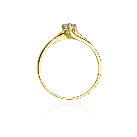 Pierścionek Diament 0,10ct żółte złoto