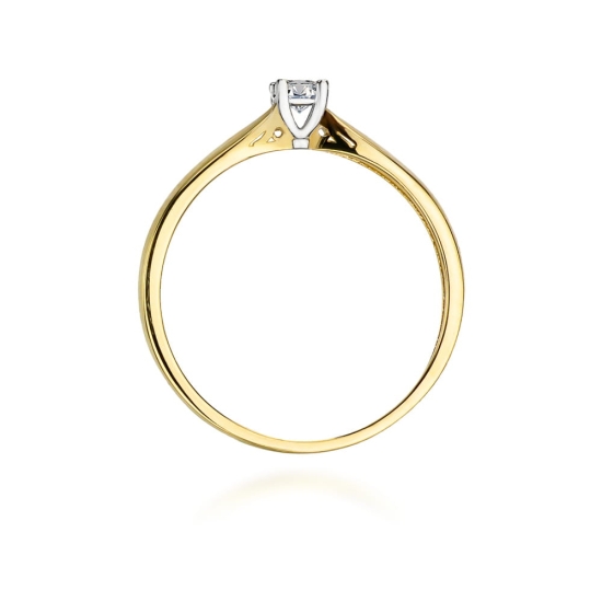 Pierścionek Diament 0,10ct żółte złoto