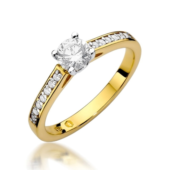 Pierścionek Diament 0,50ct żółte złoto