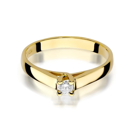 Pierścionek Diament 0,10ct żółte złoto