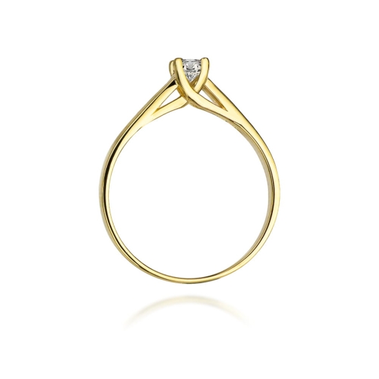 Pierścionek Diament 0,10ct żółte złoto