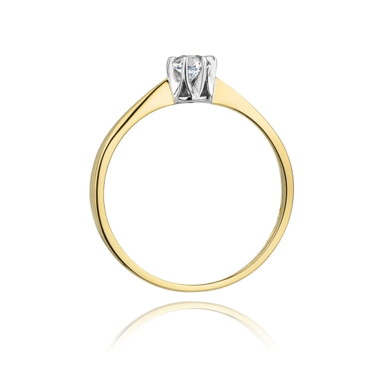 Pierścionek Diament 0,15ct żółte złoto