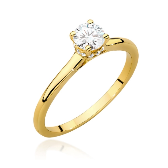 Pierścionek Diament 0,40ct żółte złoto