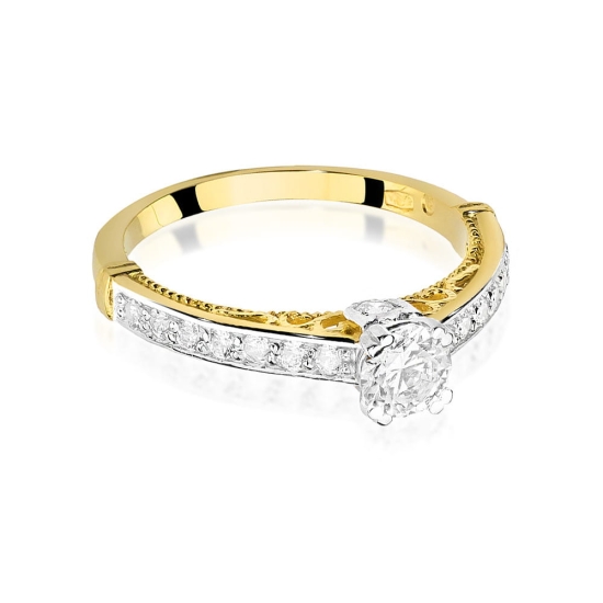 Pierścionek Diament 0,30ct żółte złoto