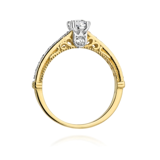 Pierścionek Diament 0,30ct żółte złoto