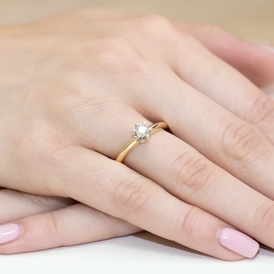 Pierścionek Diament 0,30ct żółte złoto