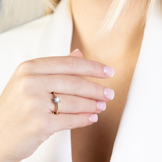 Pierścionek Diament 0,30ct żółte złoto