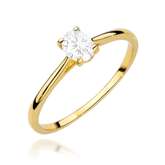 Pierścionek Diament 0,30ct żółte złoto