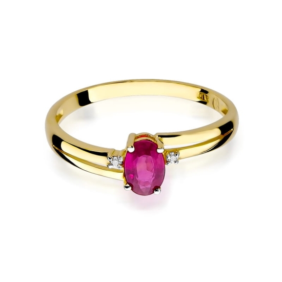 Pierścionek Rubin 0,60ct żółte złoto