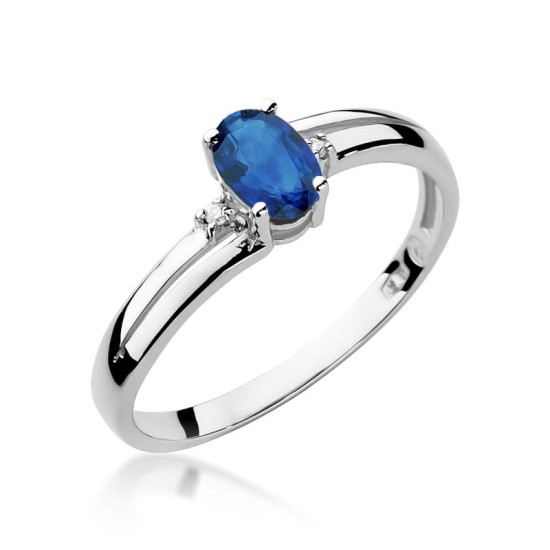 Pierścionek Szafir 0,70ct białe złoto