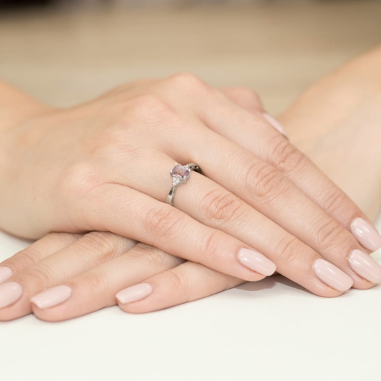 Pierścionek Ametyst 0,50ct białe złoto