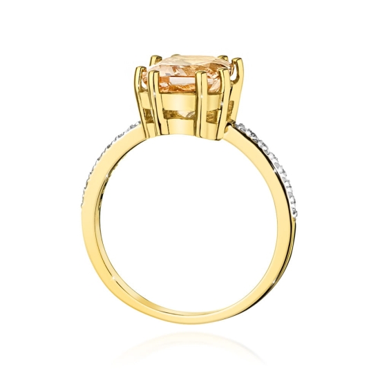 Pierścionek Morganit 2,80ct żółte złoto