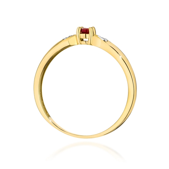 Pierścionek Rubin 0,15ct żółte złoto