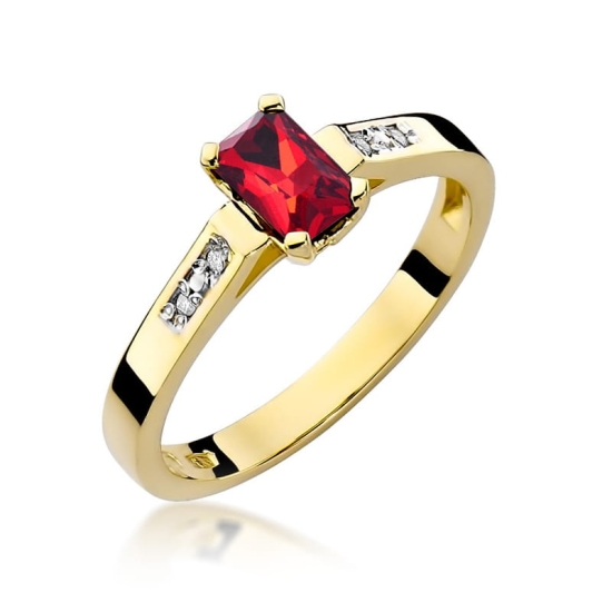 Pierścionek Rubin 0,80ct złoto