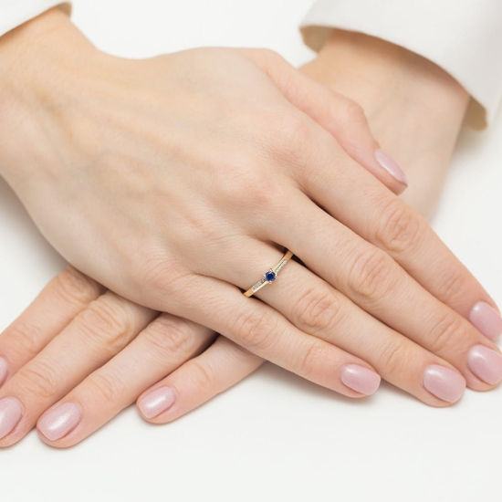 Pierścionek Szafir 0,15ct złoto