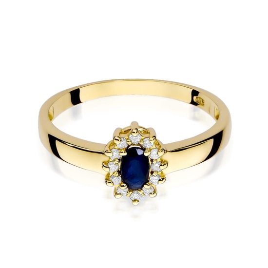 Pierścionek W026 Szafir 0,30ct żółte złoto