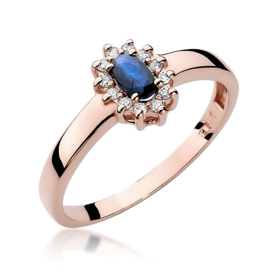 Pierścionek W026 Szafir 0,30ct żółte złoto