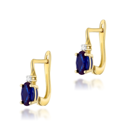 Kolczyki Szafir 2 x 0,50ct białe/żółte złoto