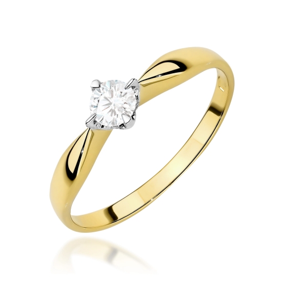Pierścionek Diament Laboratoryjny 0,15ct złoto